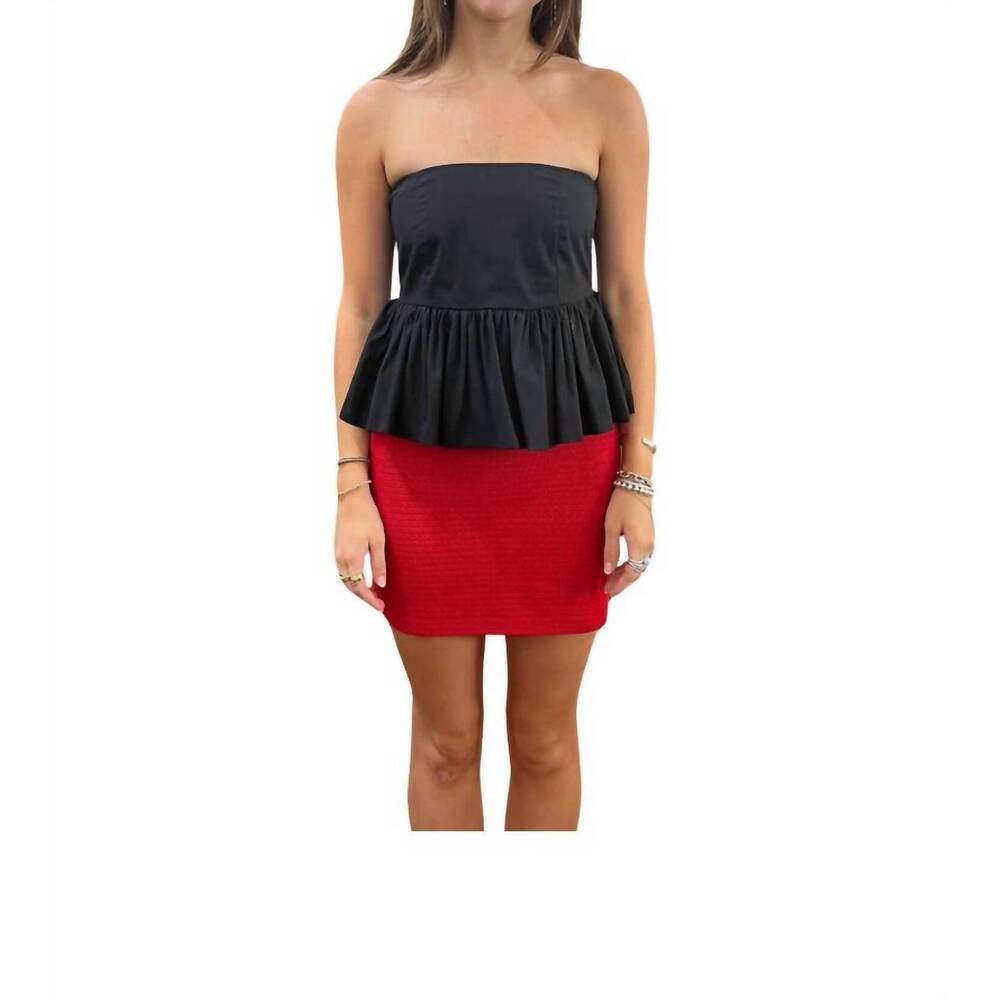 NEW MON RENN memoir knit mini skirt in raspberry red